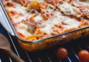 Baked pasta with tomatoes and cheese