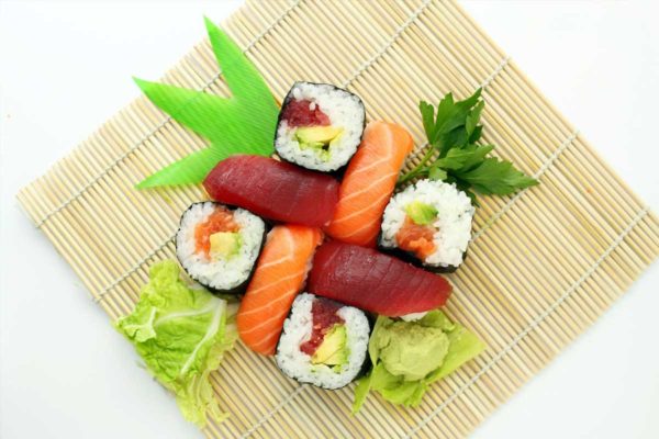 Delicious Sushi with Sashimi meat